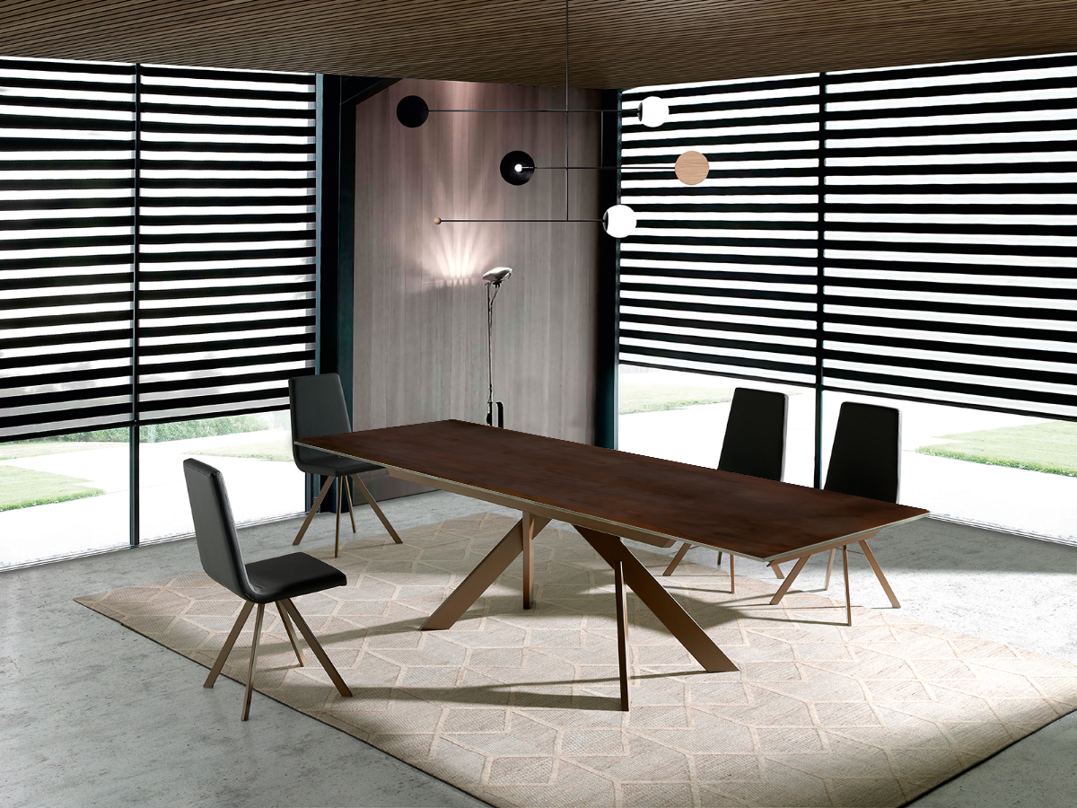 Kross Dining Table in Metal Corten