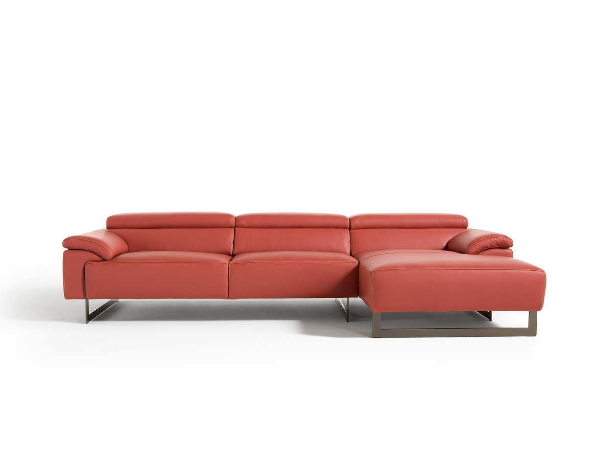Malika leather sofa with chaise