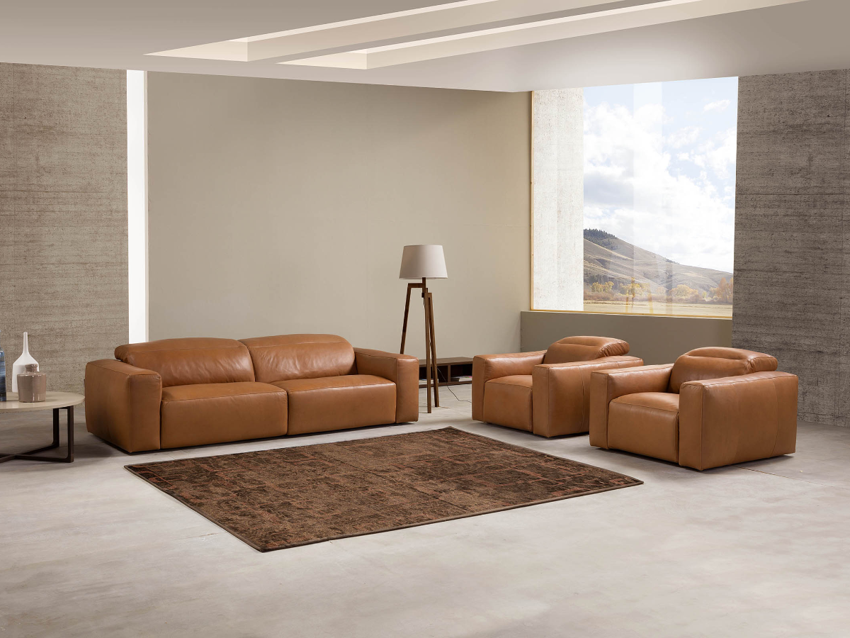 Beverly Leather Recliner Sofa