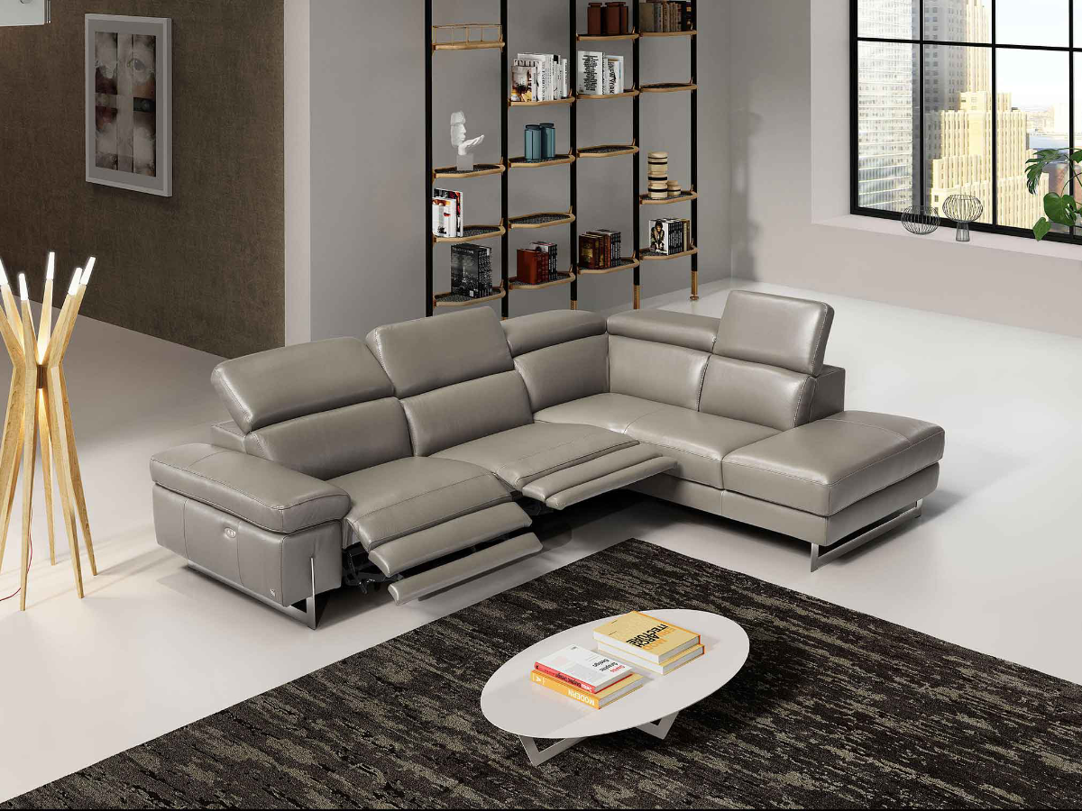 Candice leather corner sofa with recliners