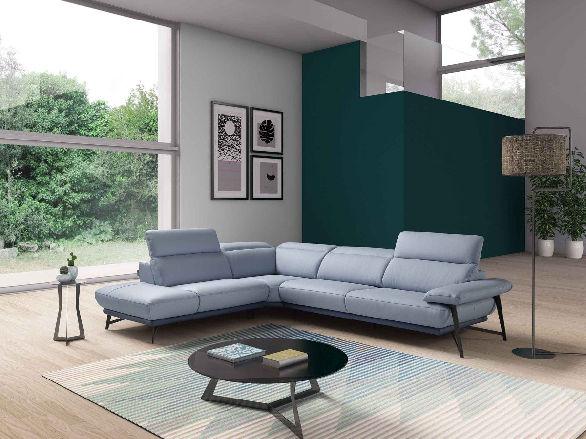 Anais leather corner sofa