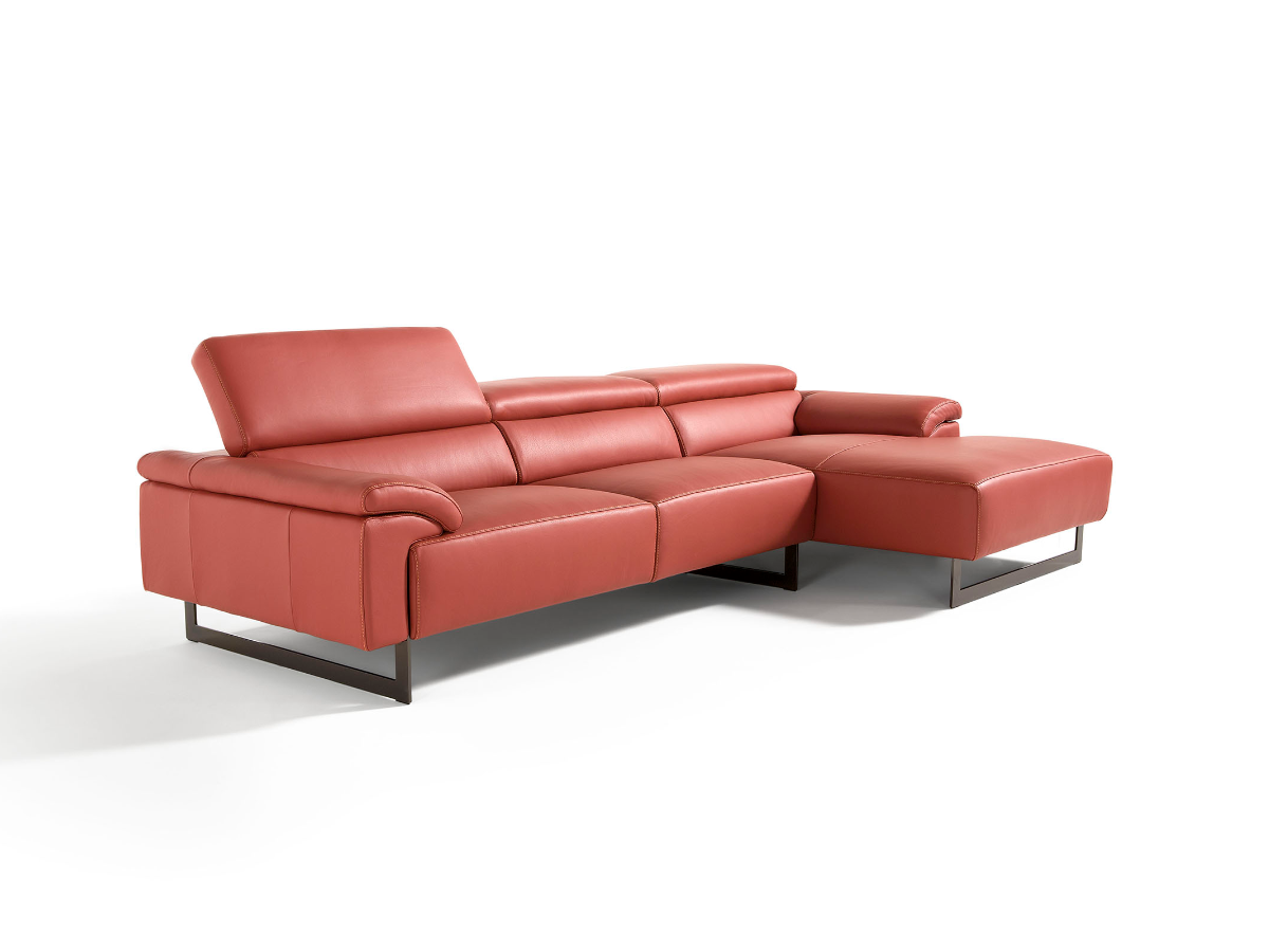 Malika leather sofa with chaise
