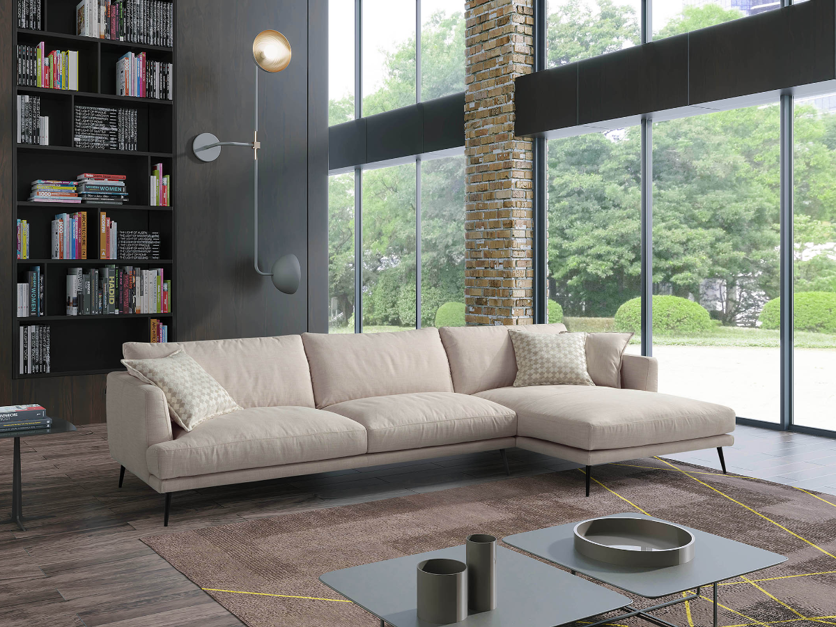 Sophia fabric sofa with chaise