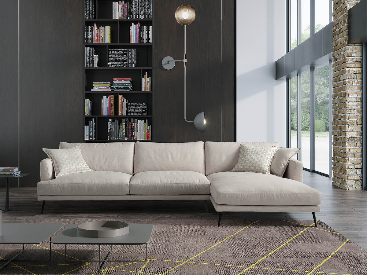 Sophia fabric sofa with chaise