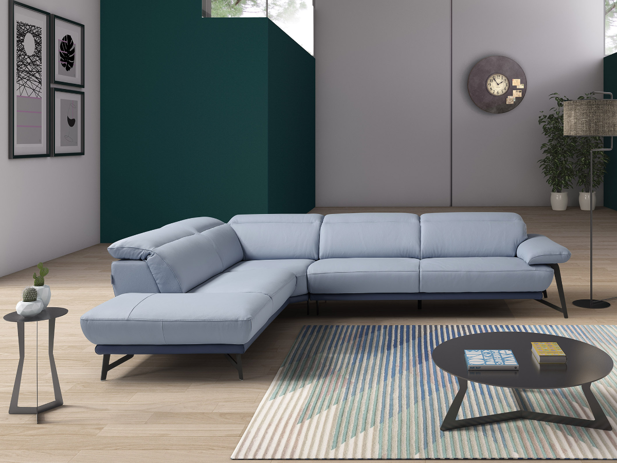 Anais leather corner sofa