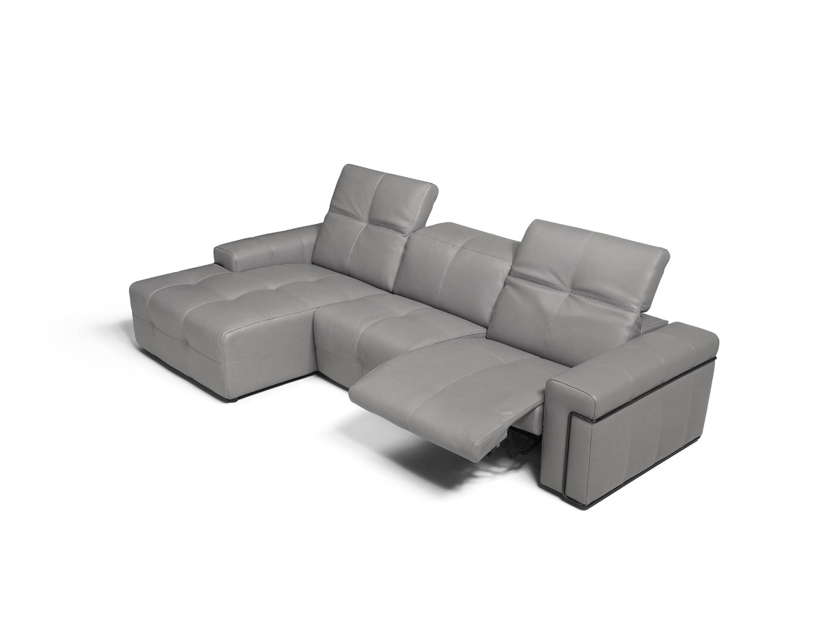 Arline Leather Sofa With Chaise