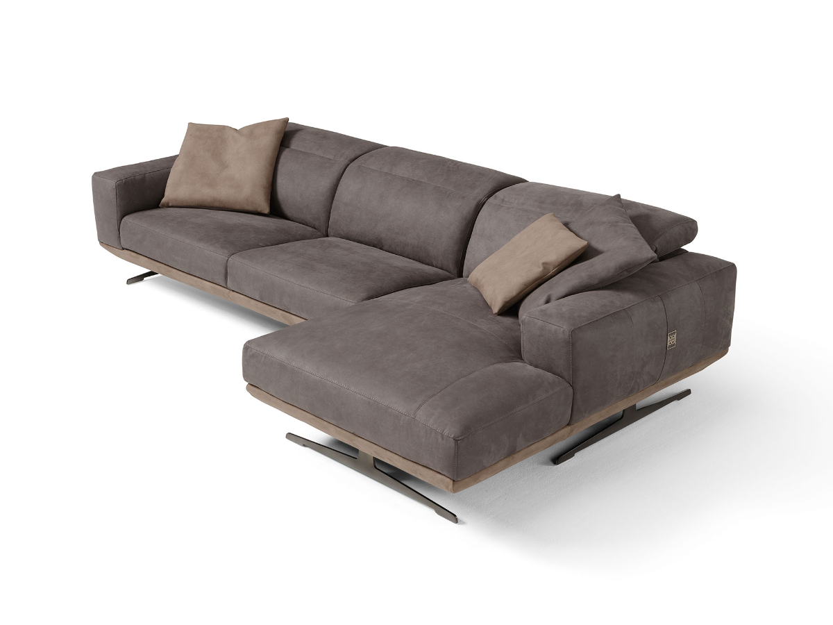 Gloria leather sofa with chaise