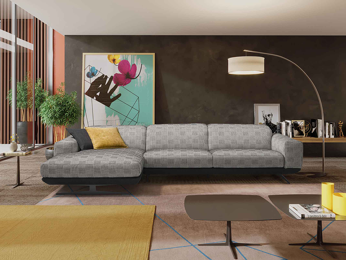 Gloria fabric sofa with chaise