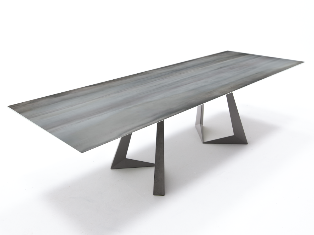 Infinity Dining Table in Metal Silver